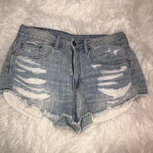 Hi-Rise Festival ripped jean shorts